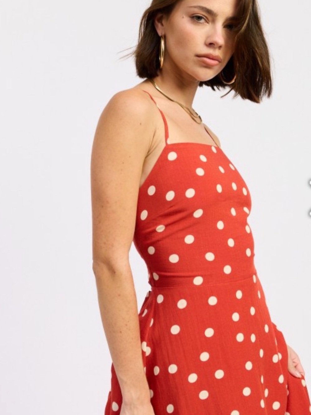 emory park Rust Red Polka Dot Maxi Dress with Ivory Spots - Picture 6 of 11